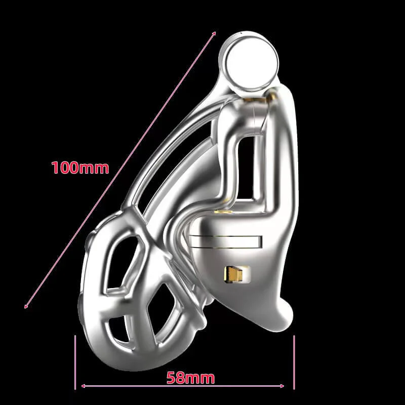 Stainless Steel Double-Lock Mamba Cock Cage - Image 7