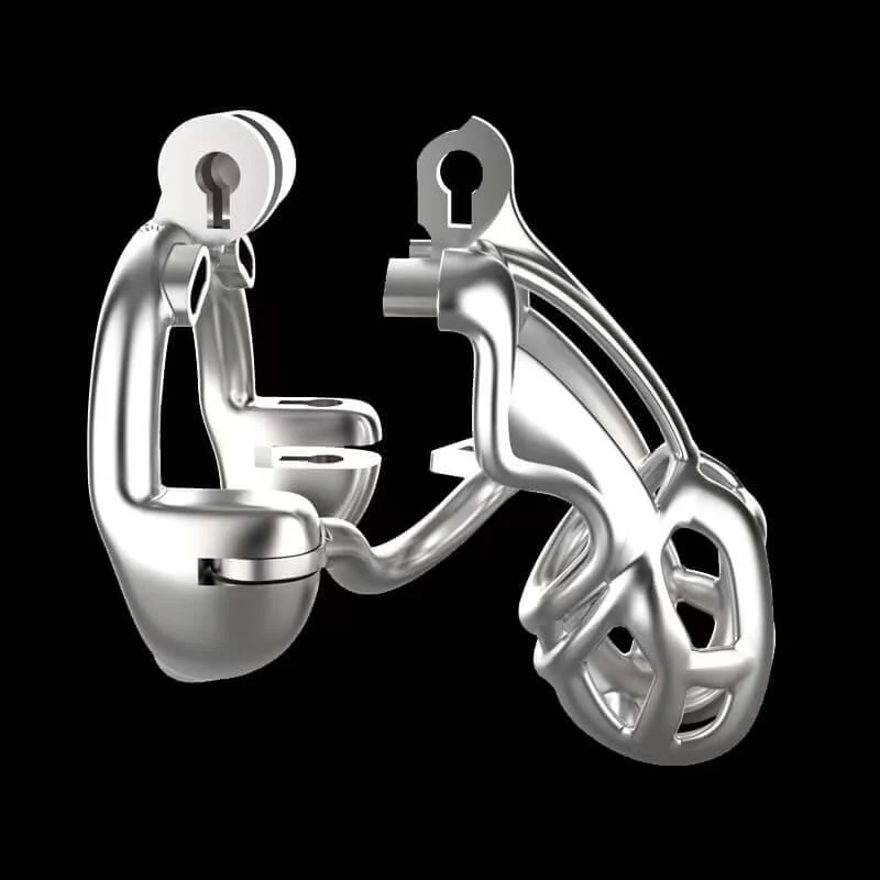 Stainless Steel Double-Lock Mamba Cock Cage - Image 8
