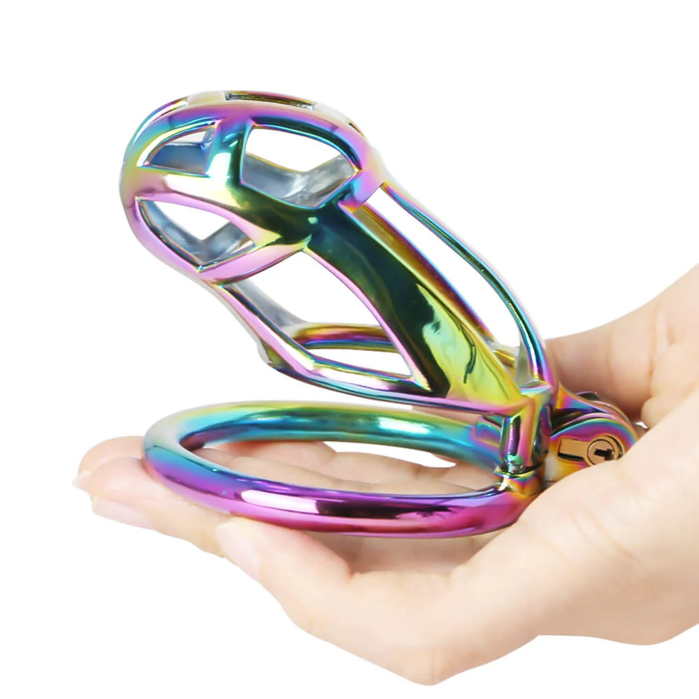 Stainless Steel MAMBA Colorful Chastity Cage - Image 4