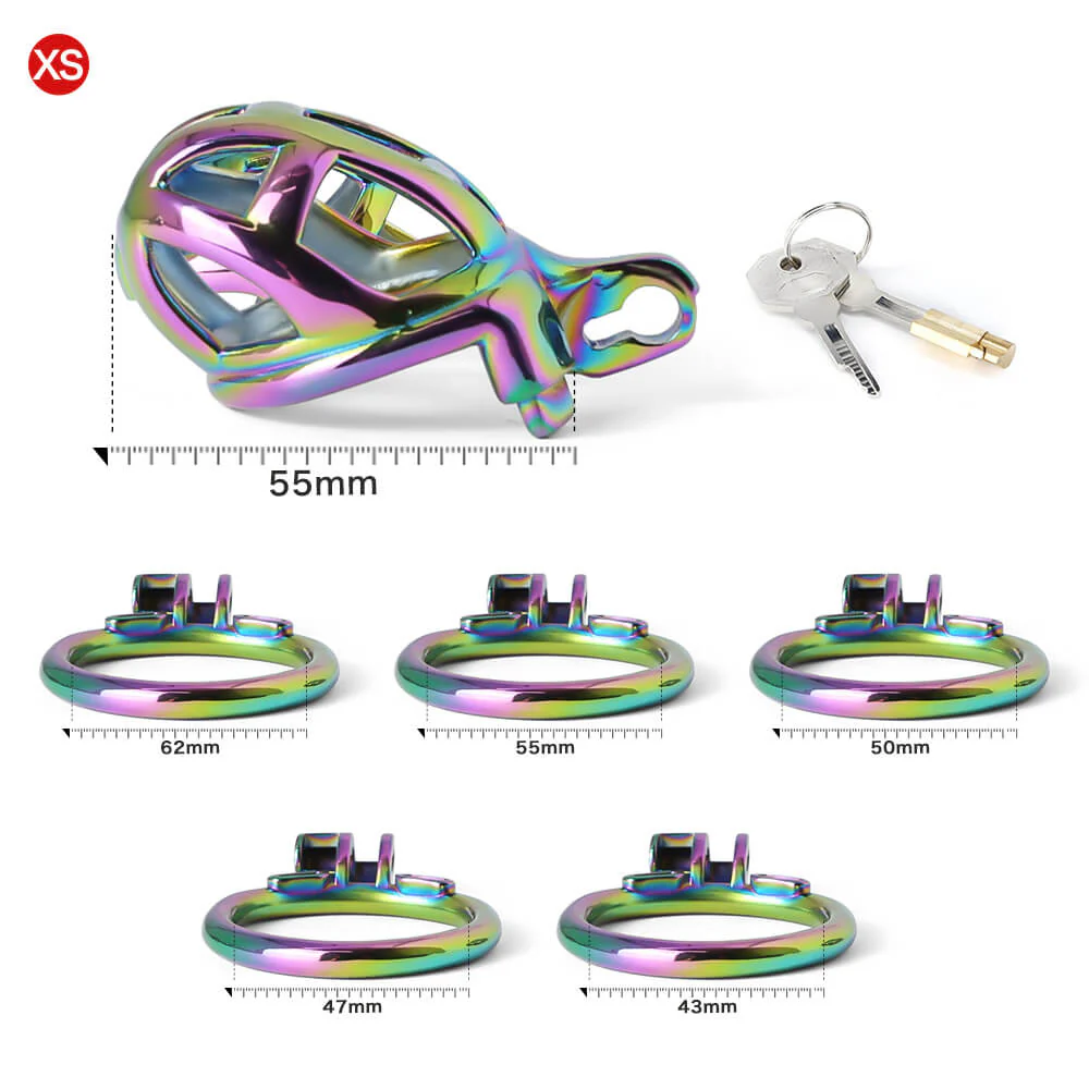 Stainless Steel MAMBA Colorful Chastity Cage - Image 6