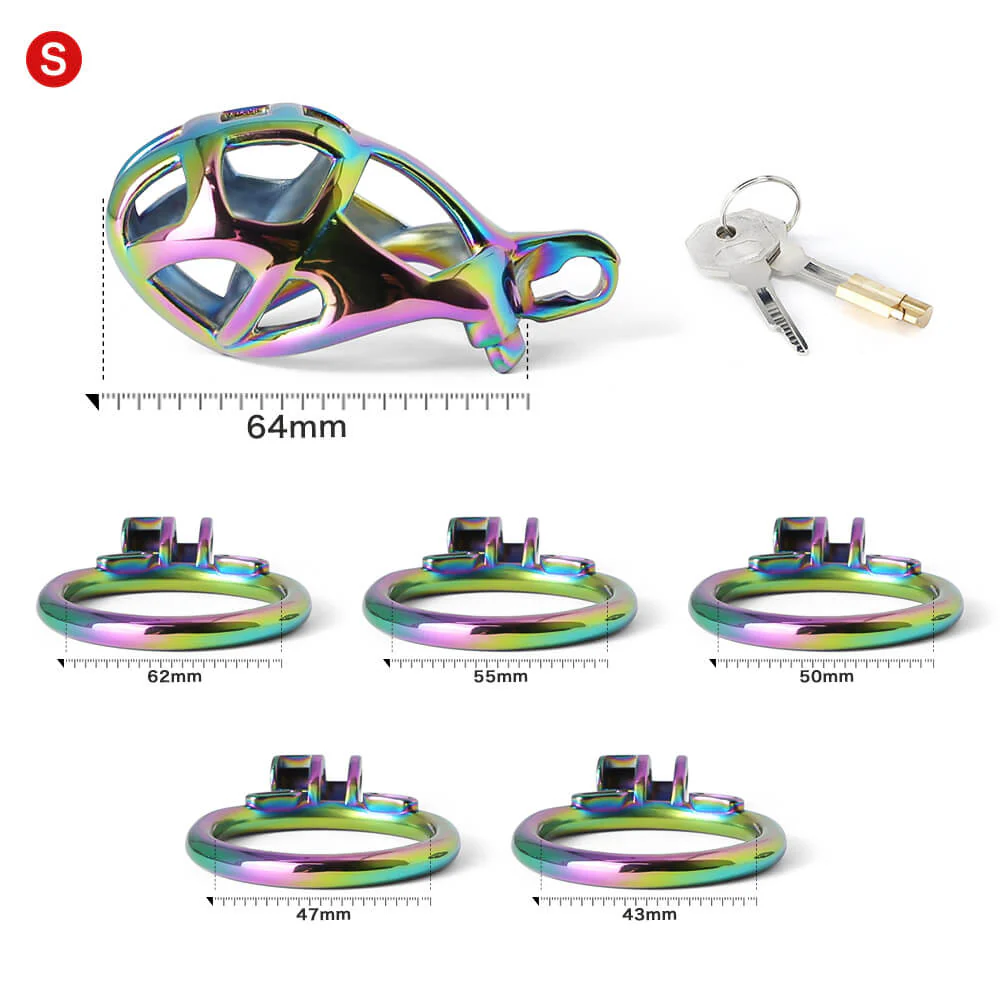 Stainless Steel MAMBA Colorful Chastity Cage - Image 7
