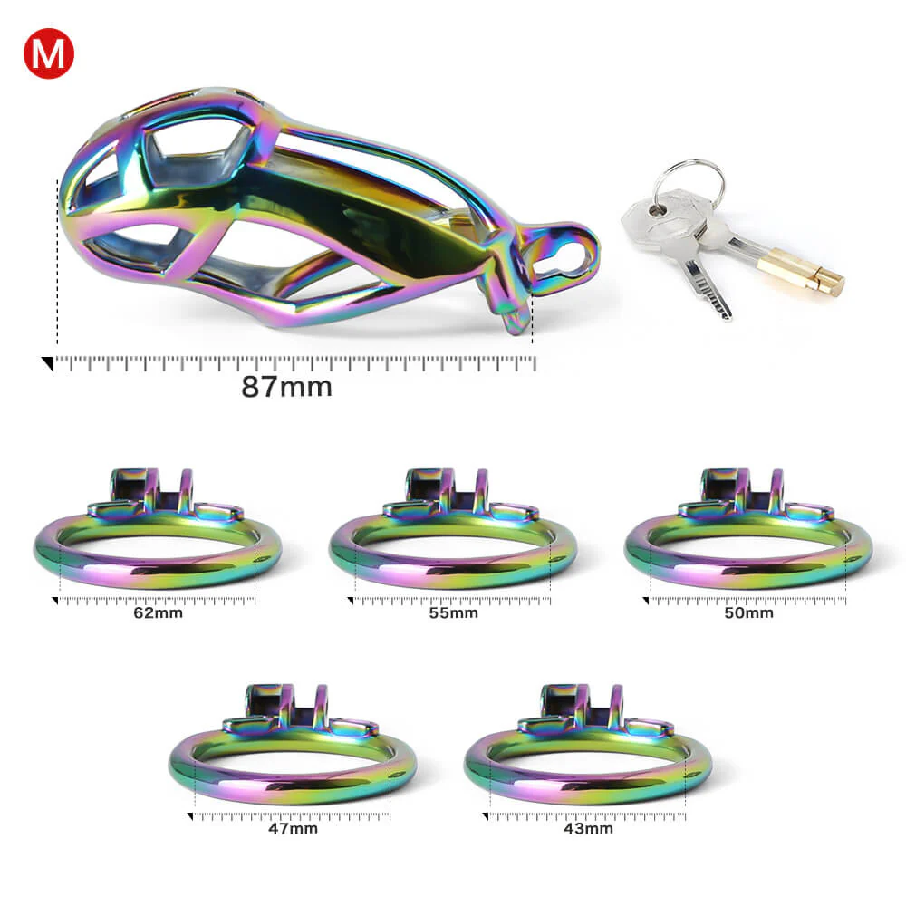 Stainless Steel MAMBA Colorful Chastity Cage - Image 8