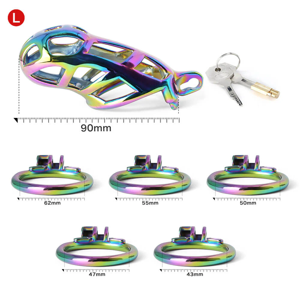Stainless Steel MAMBA Colorful Chastity Cage - Image 9