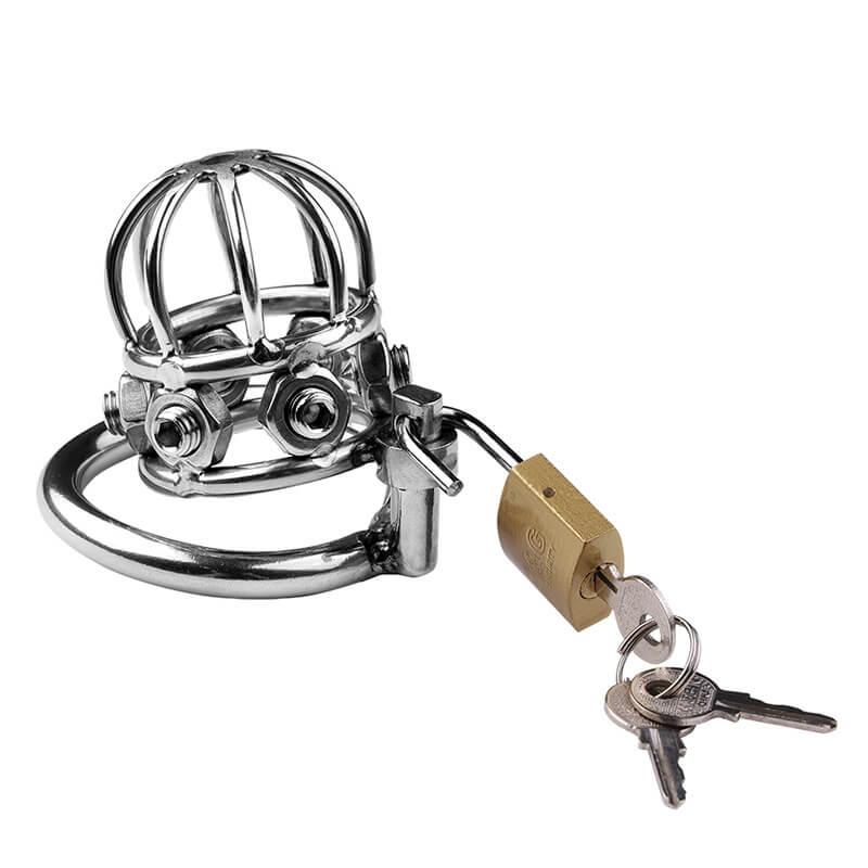 Stainless Steel Rivet Chastity Cage - Image 2