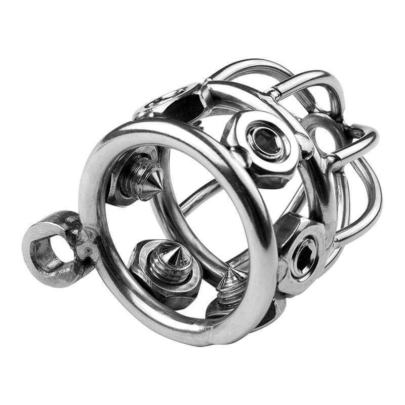 Stainless Steel Rivet Chastity Cage - Image 3