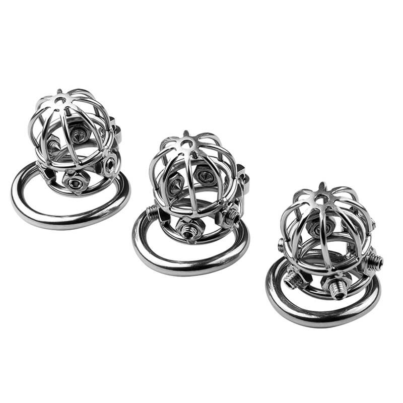 Stainless Steel Rivet Chastity Cage - Image 4