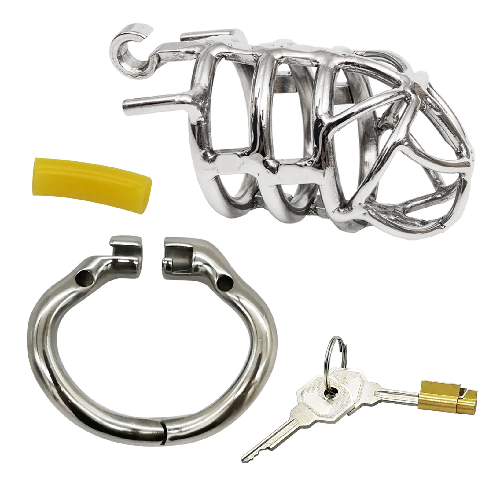 Stainless Steel Stealth Chastity Cage With Hinged Rings - Image 3