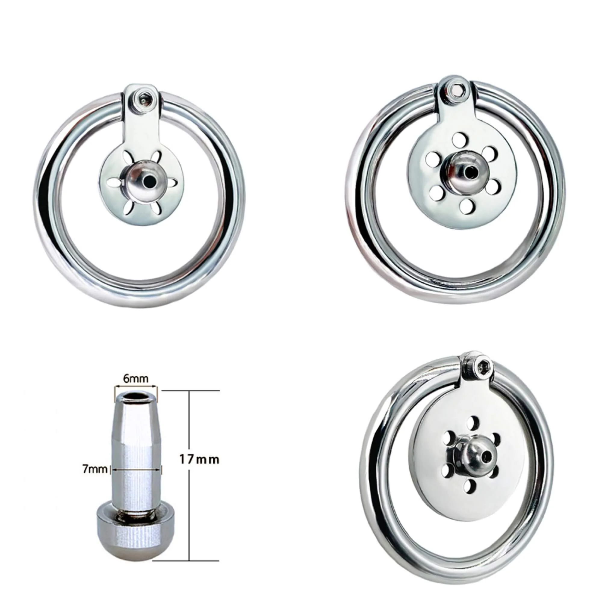 Stainless Steel Ultra Flat Chastity Device With Belt - Image 4