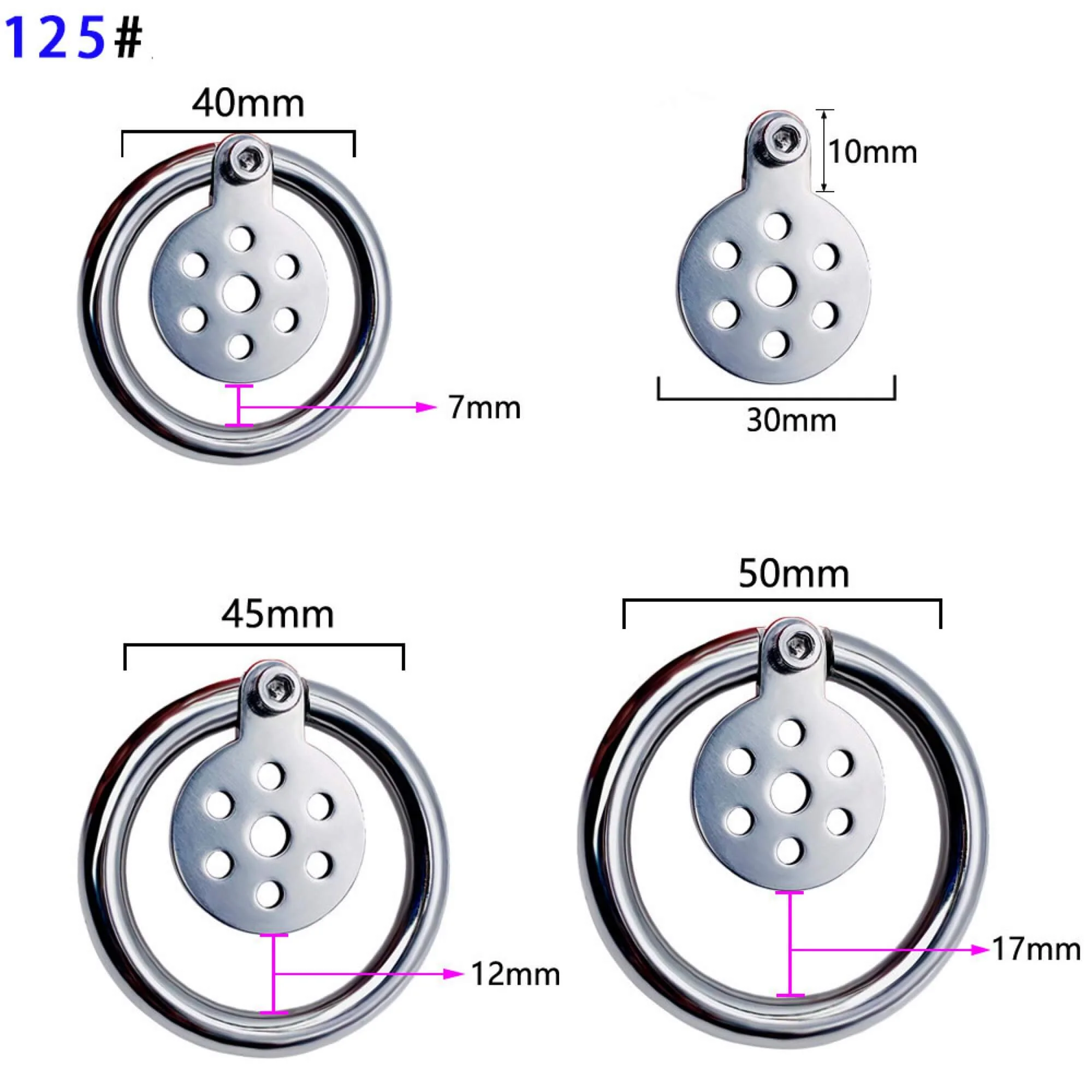 Stainless Steel Ultra Flat Chastity Device With Belt - Image 7