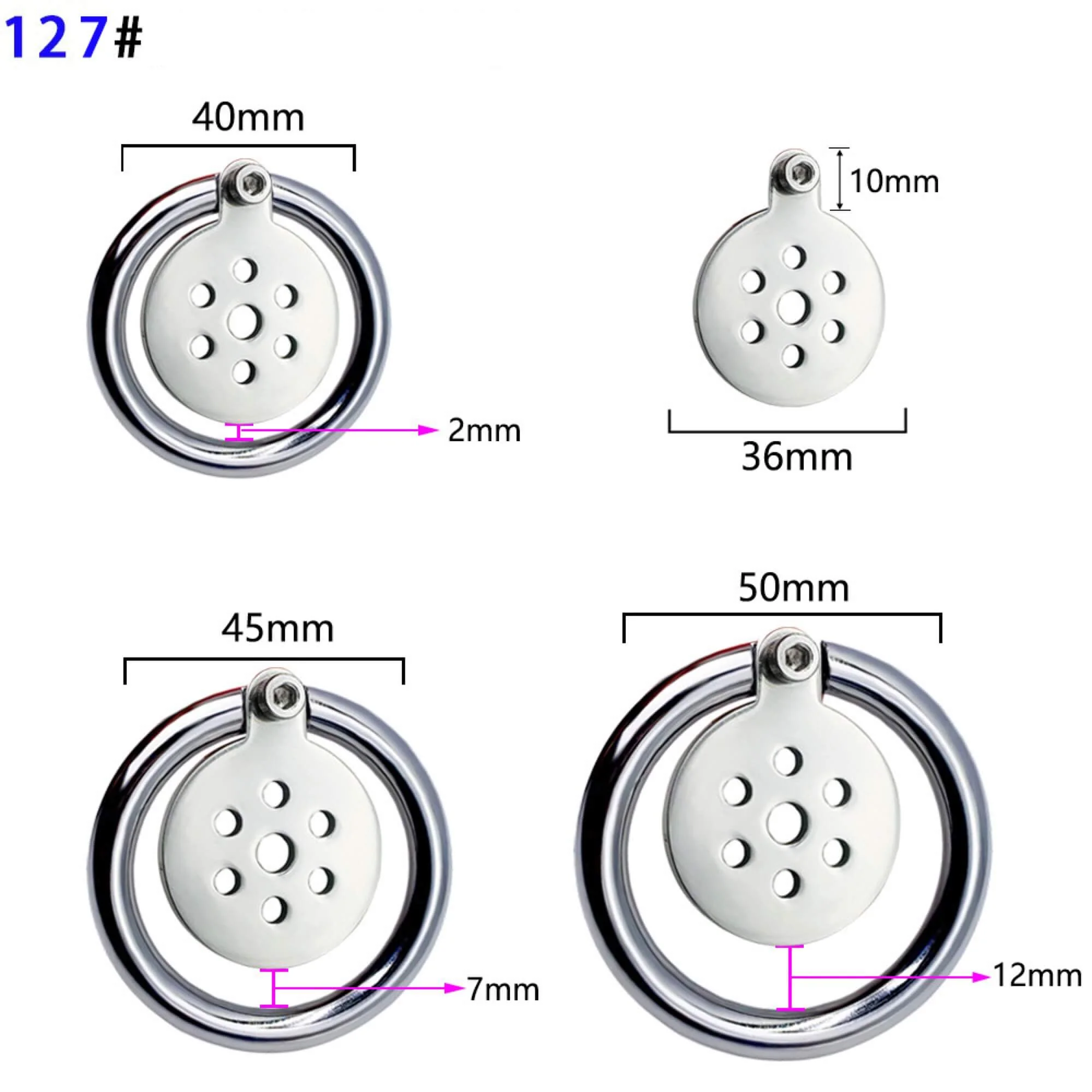 Stainless Steel Ultra Flat Chastity Device With Belt - Image 9