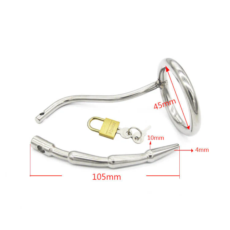 Stainless Steel Urethral Tube Chastity Lock  Device - Image 5