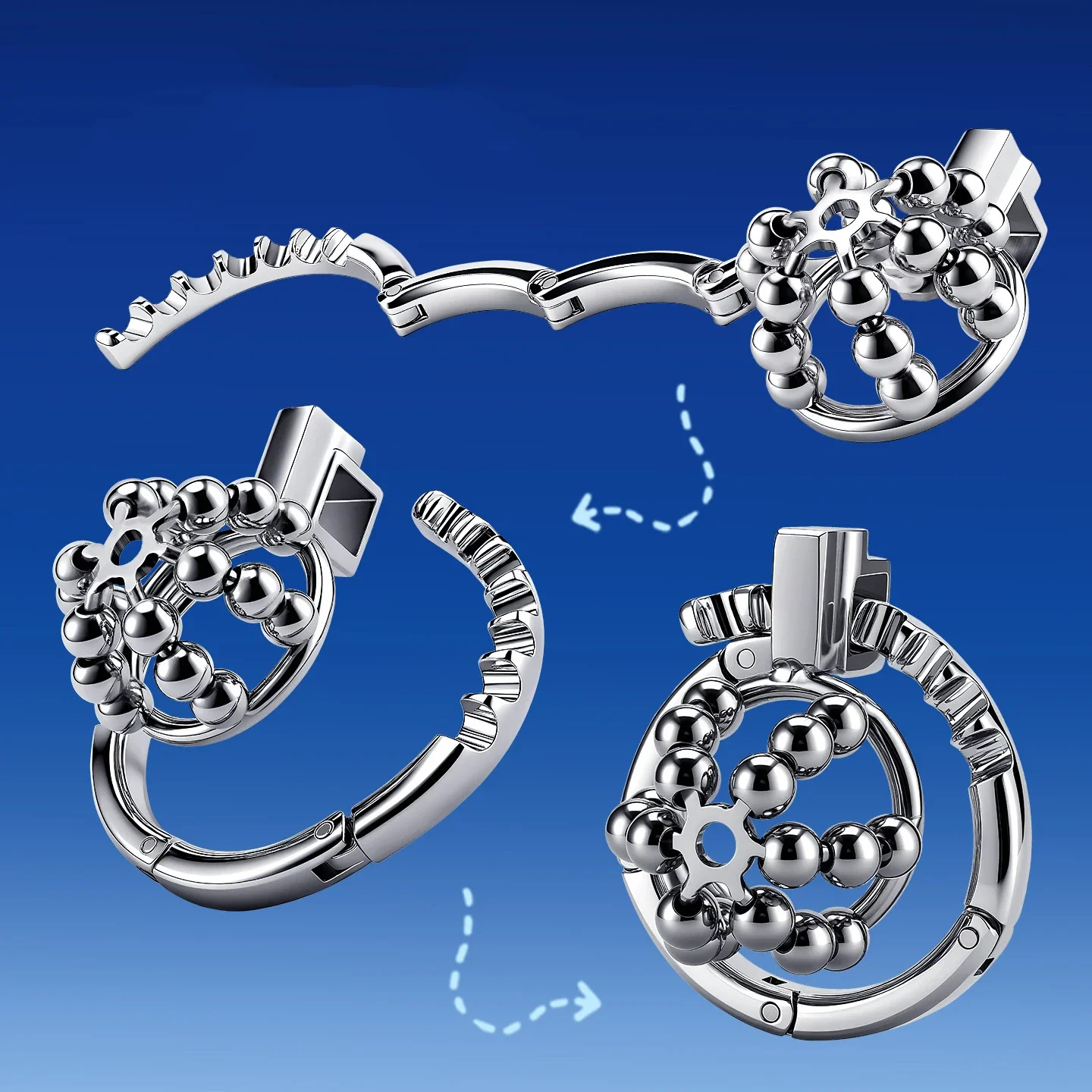 Steel Ball Metal Chastity Cage - Image 3