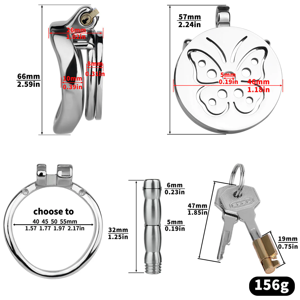 Steel Butterfly Flat Chastity Cage - Image 14