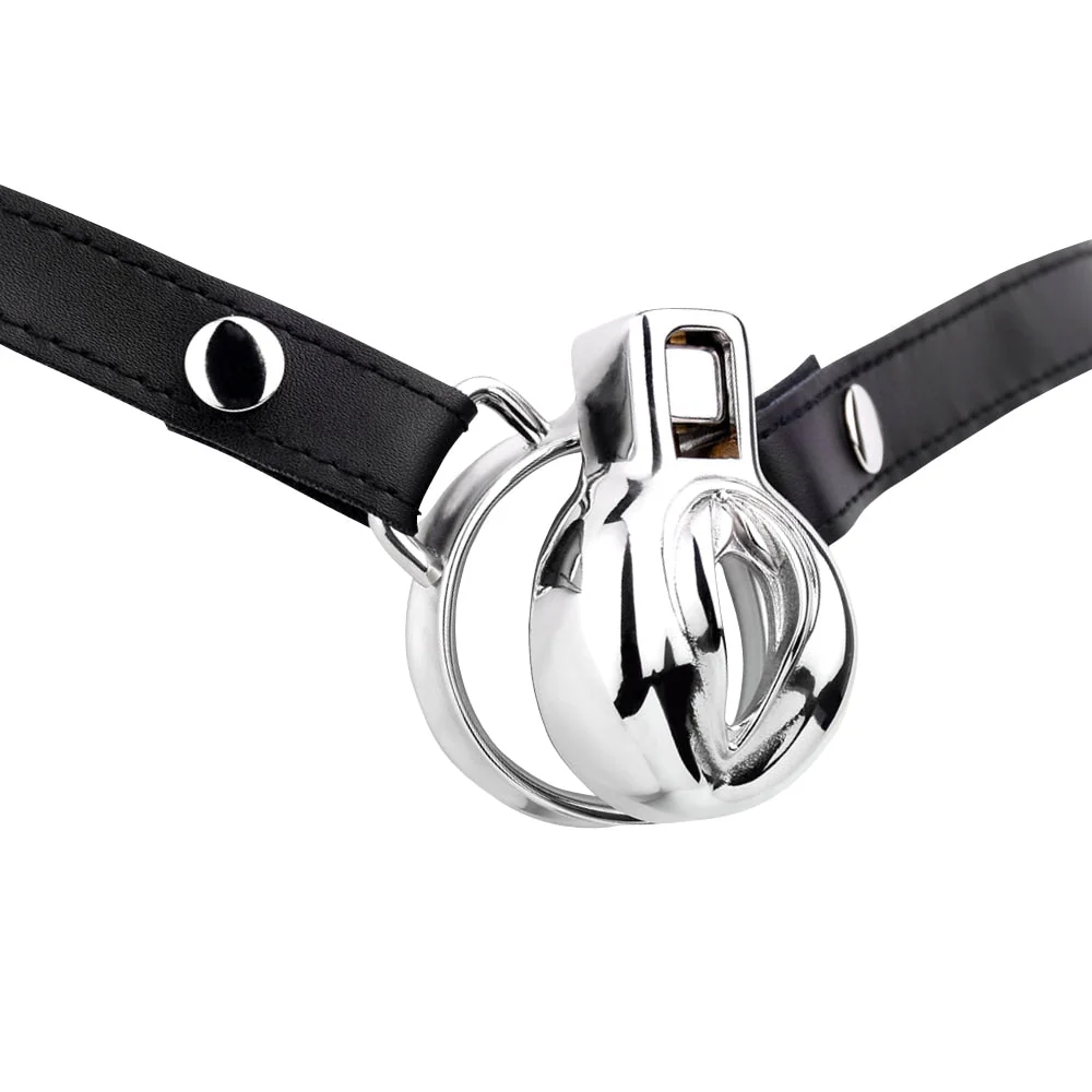 Pussy Chastity - Steel Clitty Chastity Cage with Belt - Image 2