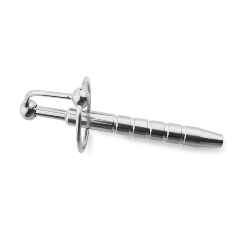 Striped Hollow Steel Urethral Play Penis Plug - Image 2
