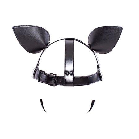 Sultry Black Leather Dog Mask Helmet - Image 6