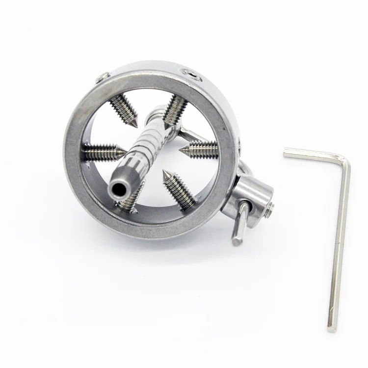 CC67 Stainless Steel Screw Locking Penis Rings and Plug - Image 4