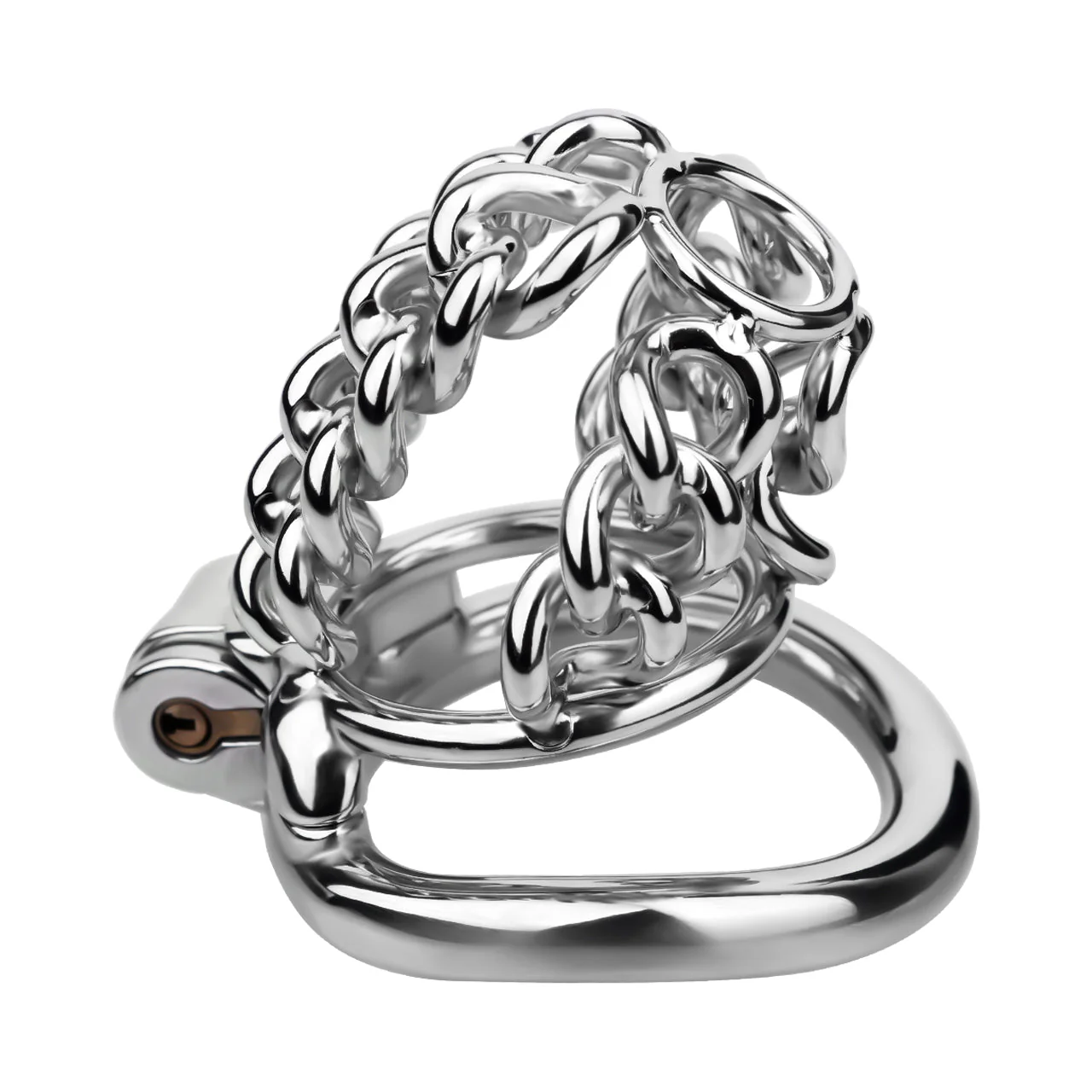 Thick Chainmail Steel Chastity Cage - Image 11