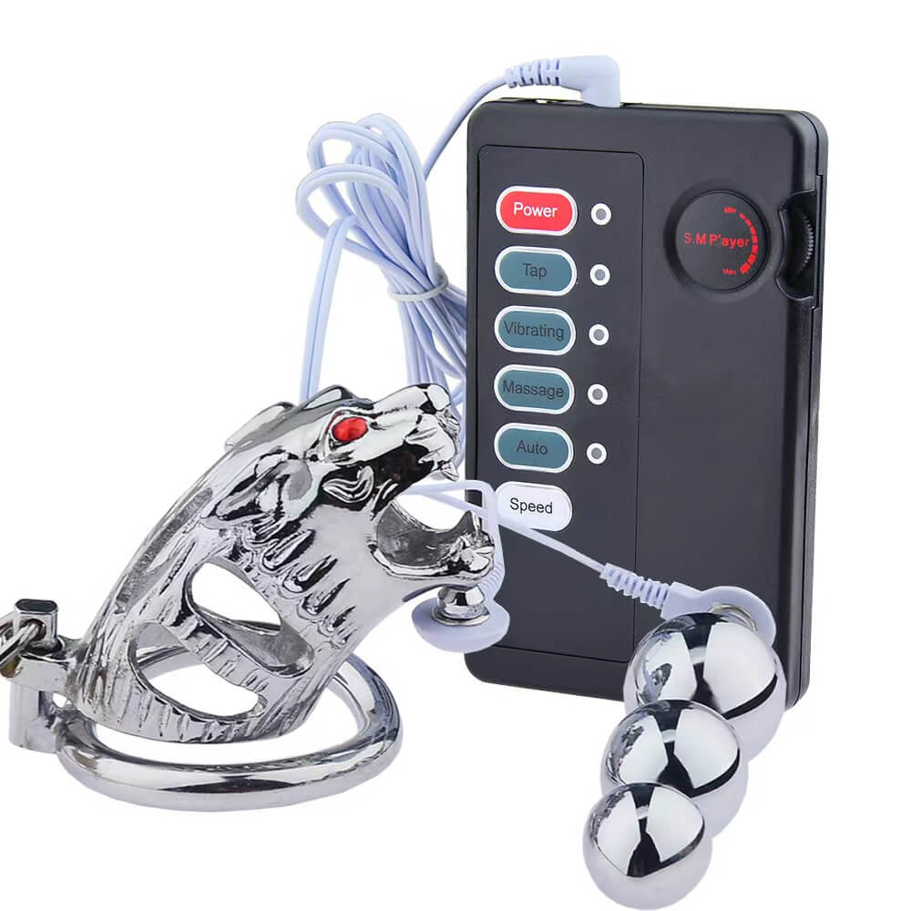 Tiger Cage Electronic Stimulation Male Chastity Device - Image 4