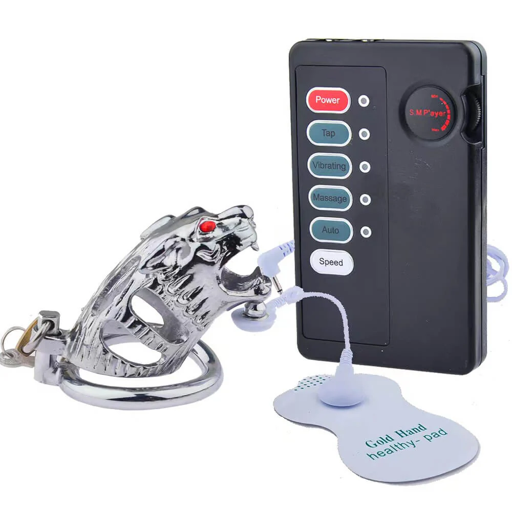 Tiger Cage Electronic Stimulation Male Chastity Device - Image 5