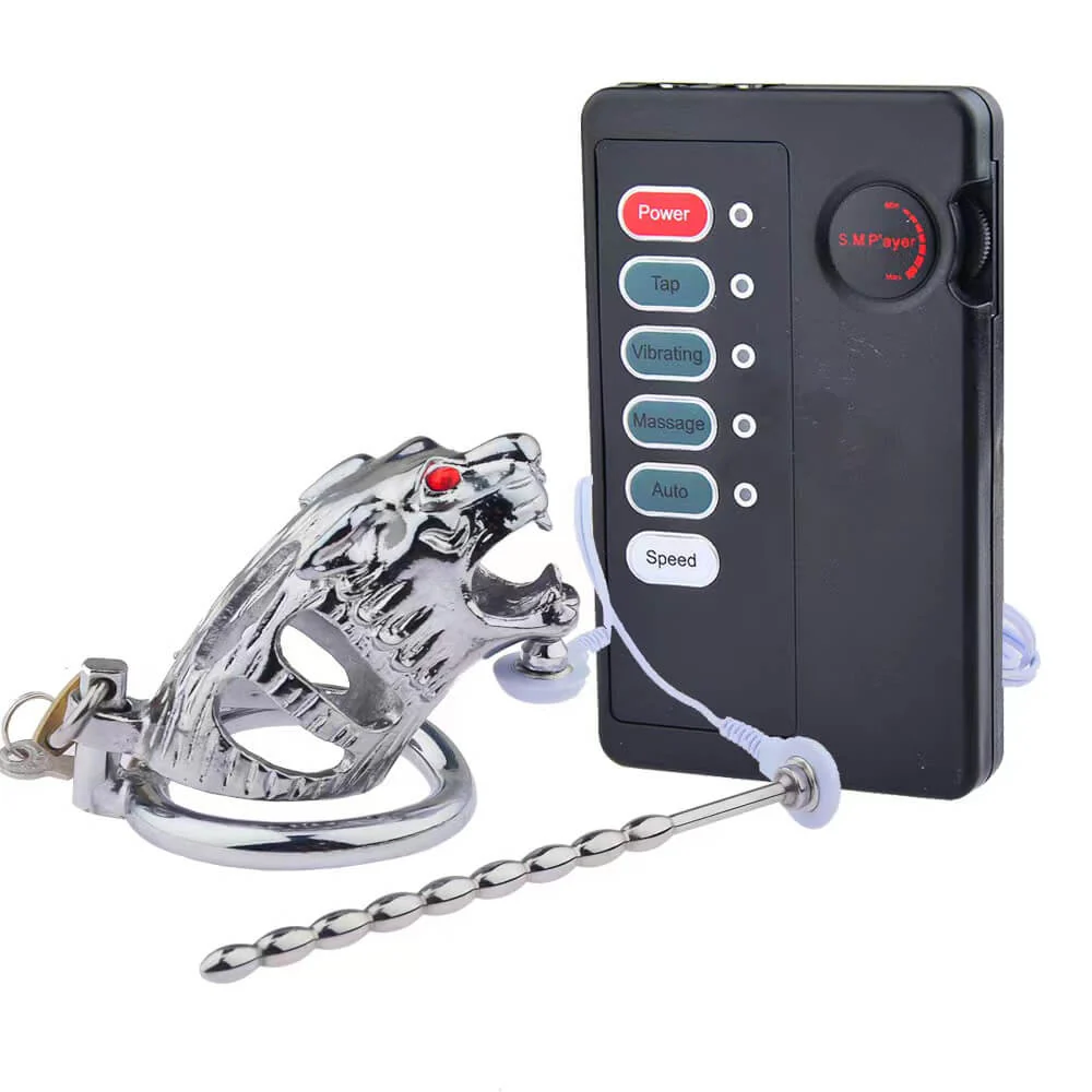 Tiger Cage Electronic Stimulation Male Chastity Device - Image 6