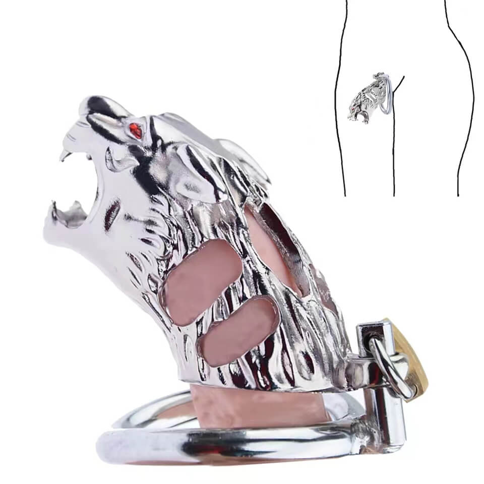 Tiger Cage Electronic Stimulation Male Chastity Device - Image 7