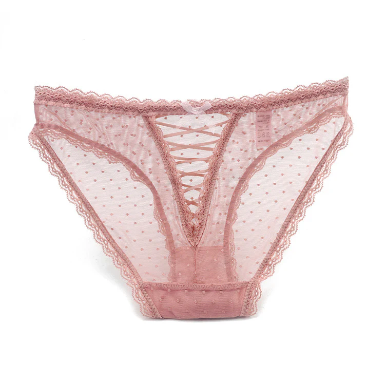 Transparent sexy lace trim panties breathable mesh panties - Image 2
