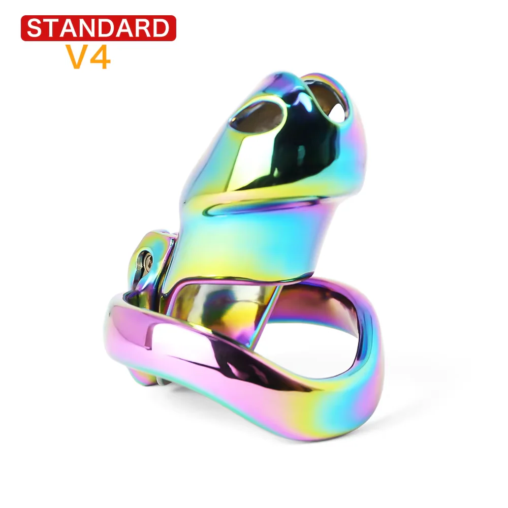 V4 Rainbow Steel Chastity Cage - Image 11