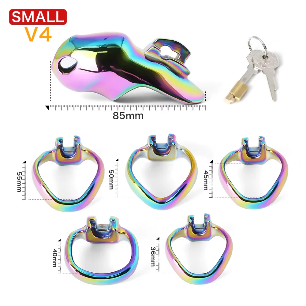 V4 Rainbow Steel Chastity Cage - Image 15