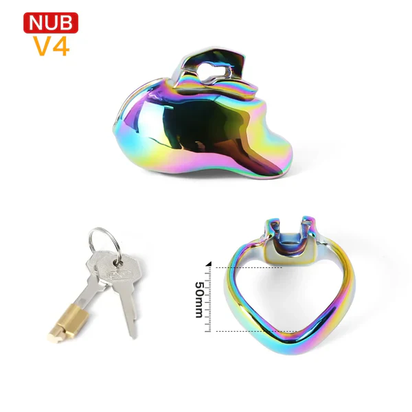 V4 Rainbow Steel Chastity Cage - Image 22
