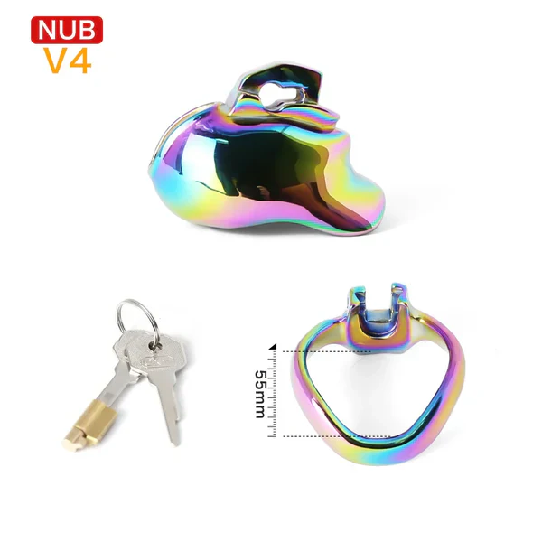 V4 Rainbow Steel Chastity Cage - Image 23