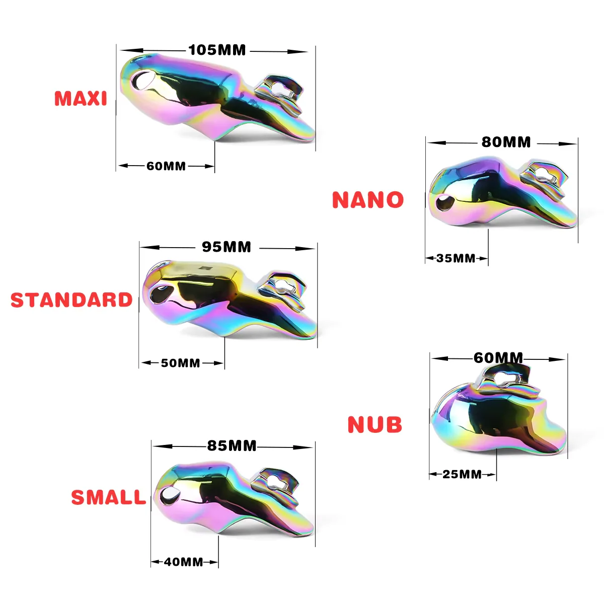 V4 Rainbow Steel Chastity Cage - Image 4