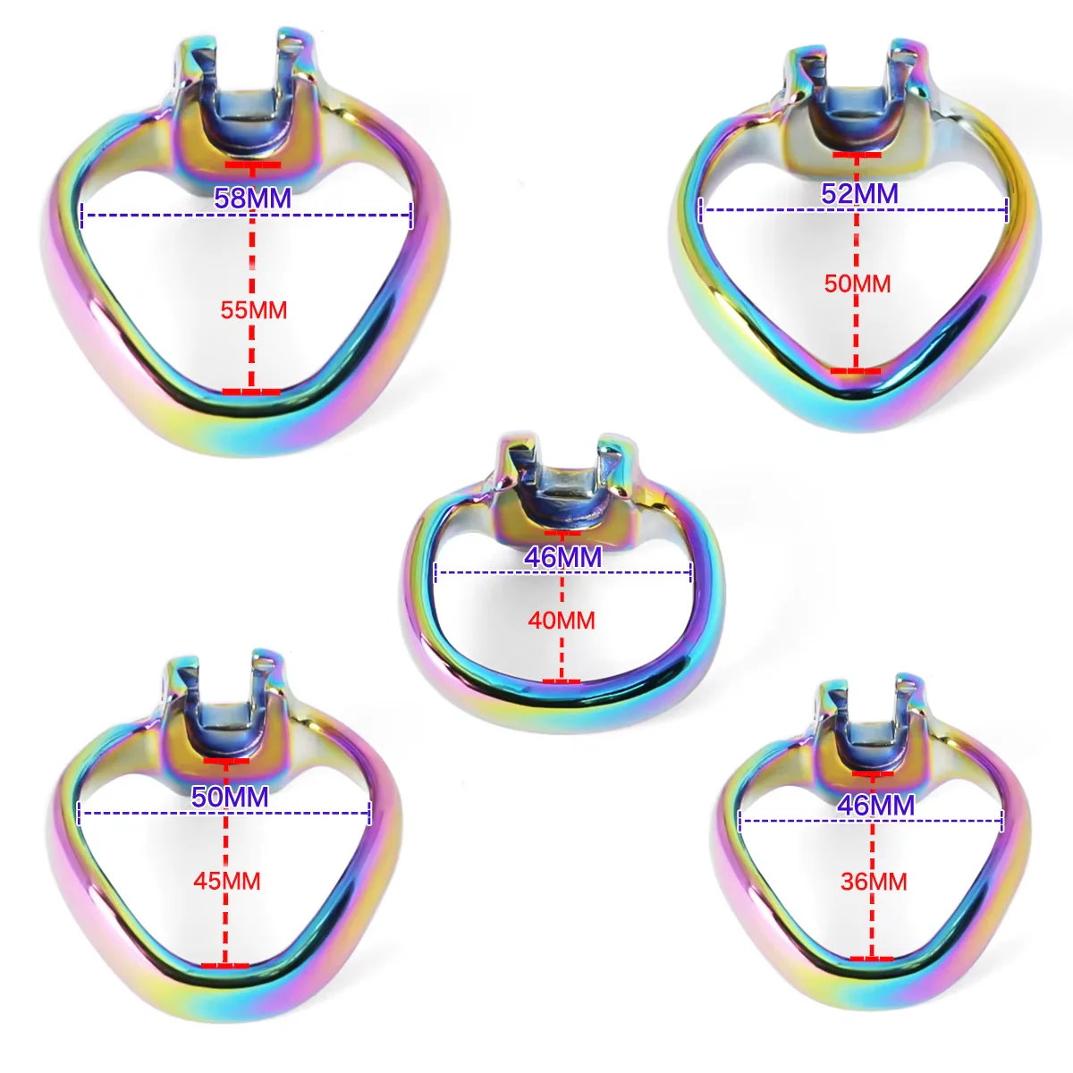 V4 Rainbow Steel Chastity Cage - Image 5