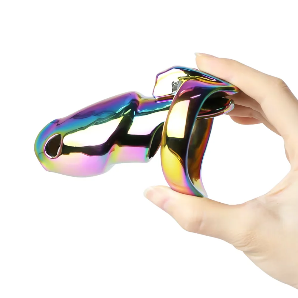 V4 Rainbow Steel Chastity Cage - Image 6