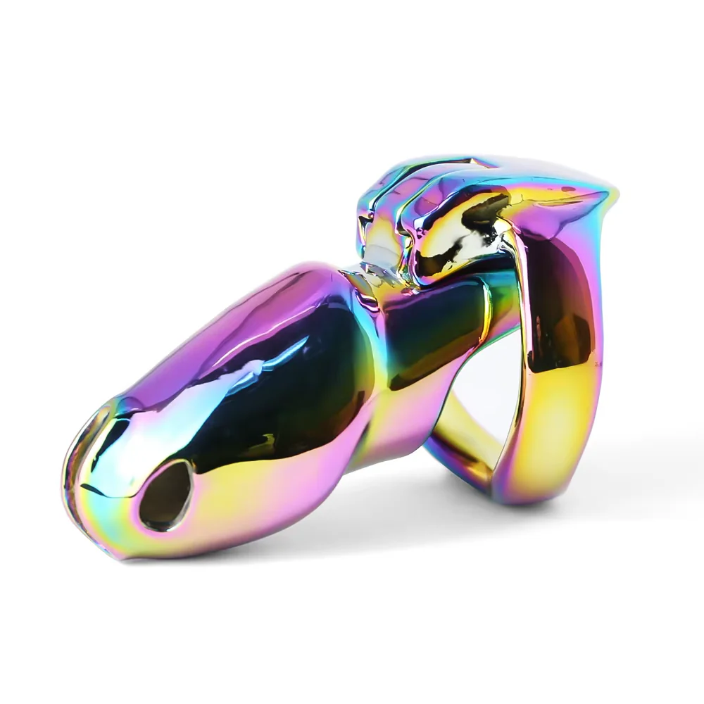 V4 Rainbow Steel Chastity Cage - Image 7