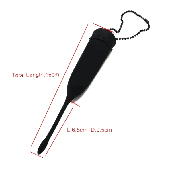 Vibrating Waterproof Black Silicone Penis Plug - Image 6