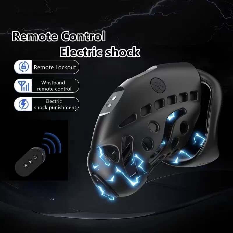 Wireless Remote Control Electric Shock Chastity Cage - Image 3