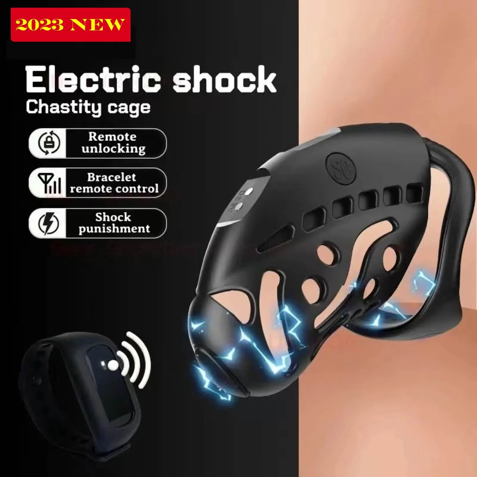Wireless Remote Control Electric Shock Chastity Cage - Image 7